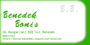 benedek bonis business card